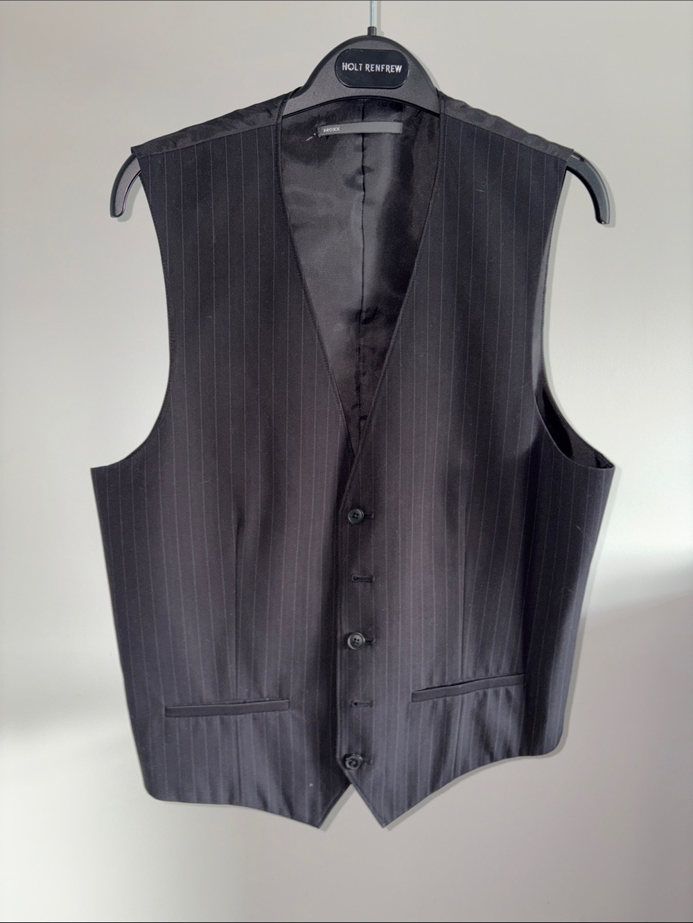 Vintage Mexx Men's Pinstripe Dress Vest - Black